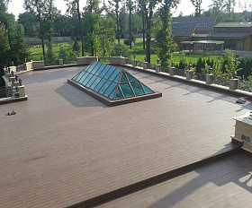 Террасная доска Экодэк Брайт Вельвет Шале, цвет Каштан