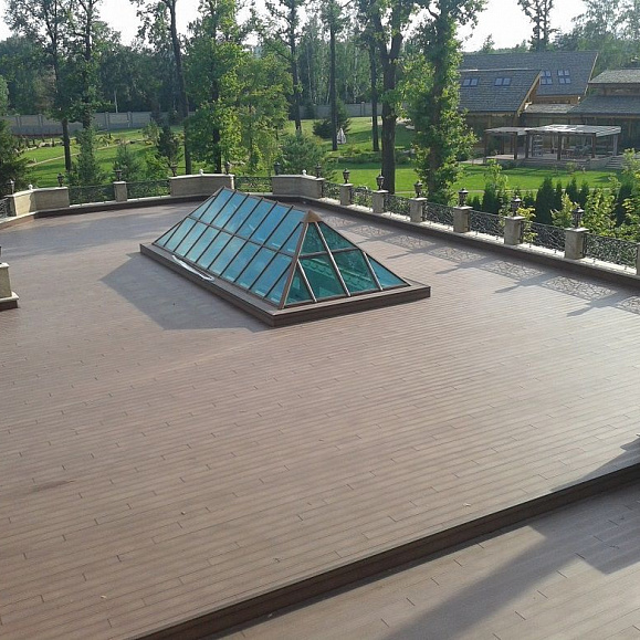 Террасная доска Экодэк Брайт Вельвет Шале, цвет Каштан фото 3