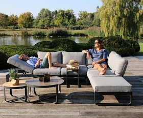 Кофейный столик Boden Brafritid антрацит/коричневый, алюминий/закаленное стекло с керамической печатью