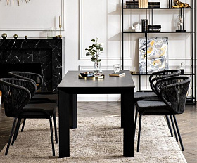 Обеденная группа Венето 4SIS на 4 персоны со стульями "Милан", каркас темно-серый, роуп темно-серый