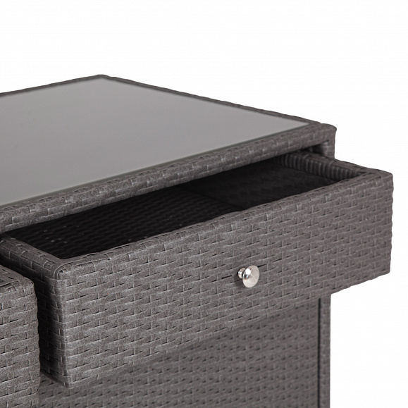 Мальта тумба плетеная из искусственного ротанга, цвет графит фото 2