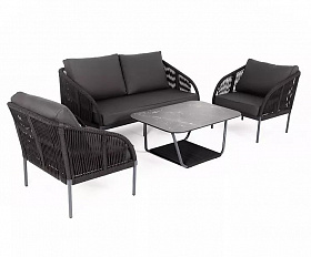 Лаунж-зона 4-местная Канны 4SIS из роупа (веревки), цвет темно-серый