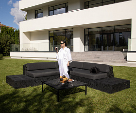 Модульный диван Vitgarden Lounge Set из базальта, цвет черный