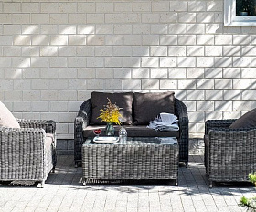 Журнальный столик Кон Панна 4SIS из искусственного ротанга, цвет графит