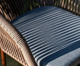 Обеденная группа Каффе Дабл 4SIS из искусственного ротанга на 4 персоны, цвет дуб