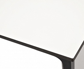 Малага обеденный стол из HPL 90х90см, цвет молочный, каркас черный