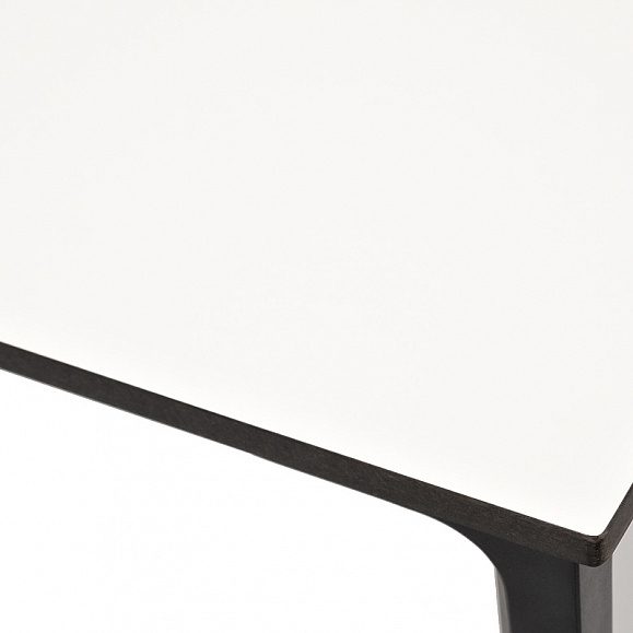 Малага обеденный стол из HPL 90х90см, цвет молочный, каркас черный фото 6