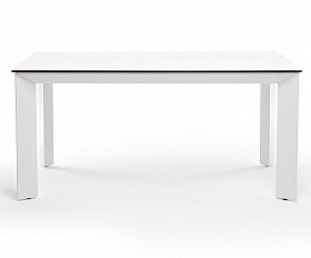 Венето обеденный стол из HPL 160х80см, цвет молочный, каркас белый