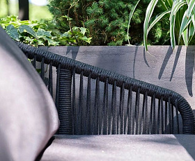 Диван двухместный Канны 4SIS из роупа (веревки), цвет темно-серый