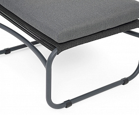 Ането пуф плетеный из роупа, каркас алюминий темно-серый (RAL7024) муар, роуп темно-серый круглый