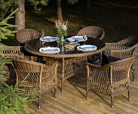 Обеденная Эспрессо–150 S 4SIS группа плетеная, цвет коричневый