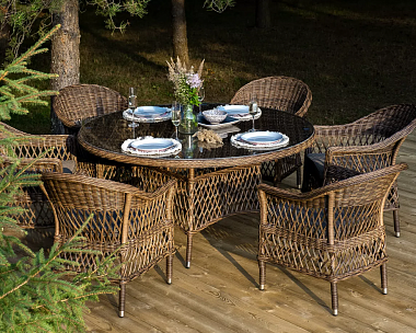 Обеденная Эспрессо–150 S 4SIS группа плетеная, цвет коричневый