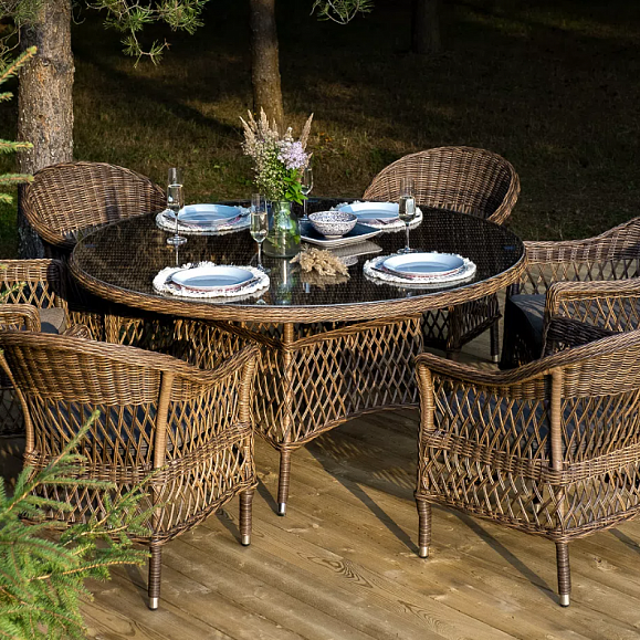 Обеденная Эспрессо–150 S 4SIS группа плетеная, цвет коричневый фото 4