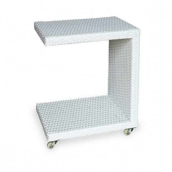 Плетеный кофейный стол MILANO белый для шезлонга Joygarden фото 1