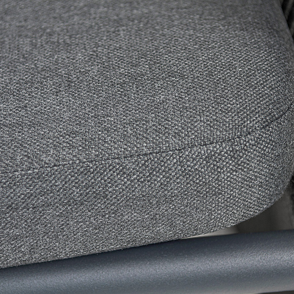 Романо стул плетеный из роупа, каркас алюминий темно-серый (RAL7024) муар, роуп темно-серый круглый, ткань темно-серая 027 фото 6