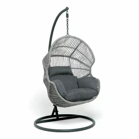 Подвесное кресло Апулия 4SIS из искусственного ротанга, цвет серый фото 1