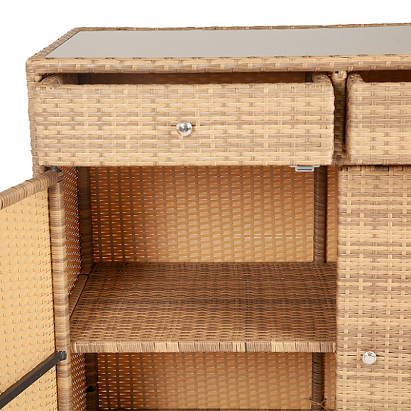 Мальта тумба плетеная из искусственного ротанга, цвет соломенный фото 6