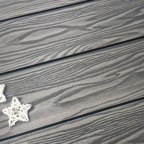Террасная доска Террапол Смарт 3D Полнотелая без паза 3000 или 2000х130х24 мм, цвет Черное Дерево фото 2