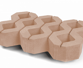 Тротуарная плитка Нобетек Газонная решетка 1РД10 персиковая