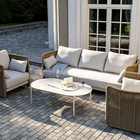 Лаунж-Зона Аликанте 4SIS из искусственного ротанга, цвет соломенный фото 1