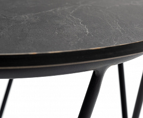 Колумбия журнальный стол из HPL круглый Ø40 H55, каркас из алюминия темно-серый (RAL 7024), цвет столешницы серый гранит