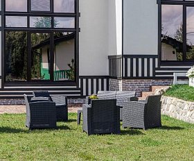 Обеденный комплект Lana L Royal Family из пластика, цвет графит