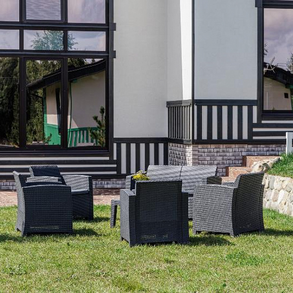 Обеденный комплект Lana L Royal Family из пластика, цвет графит фото 3