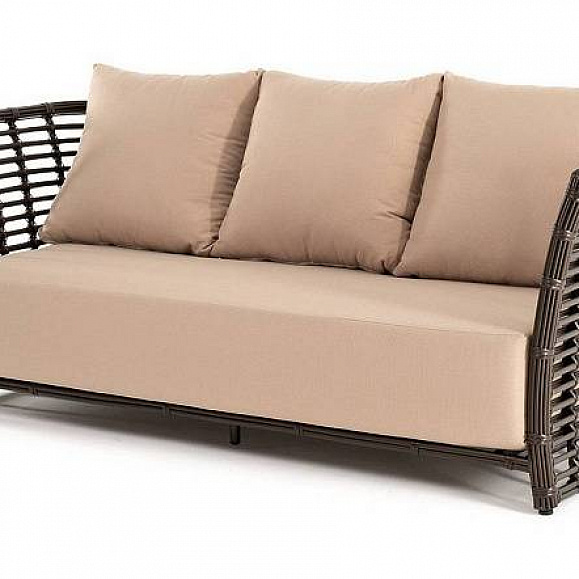 Диван Валенсия 4SIS из искусственного ротанга трехместный, цвет бронзовый фото 1