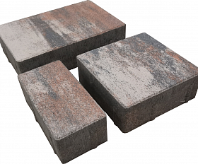 Тротуарная плитка Лидер 40 Провинция Color Mix 60 мм Сильвинит