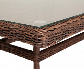 Латте плетеный стол из искусственного ротанга 200х90см, цвет коричневый