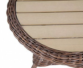 Кофейный столик Равенна 4SIS из искусственного ротанга, цвет коричневый