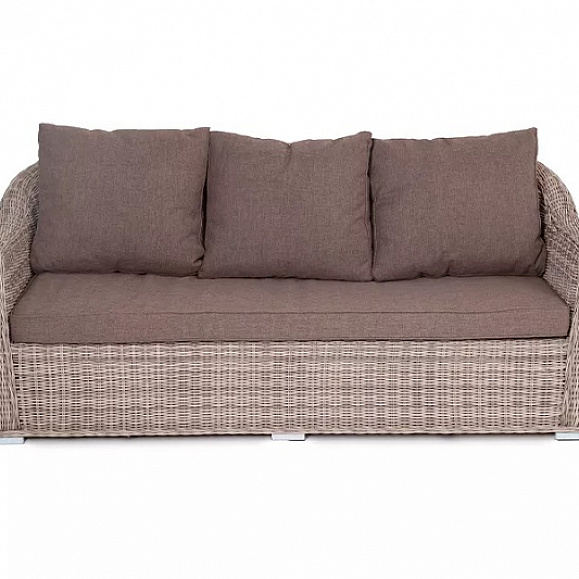 Диван трехместный Фабриция 4SIS из искусственного ротанга, цвет серый фото 2