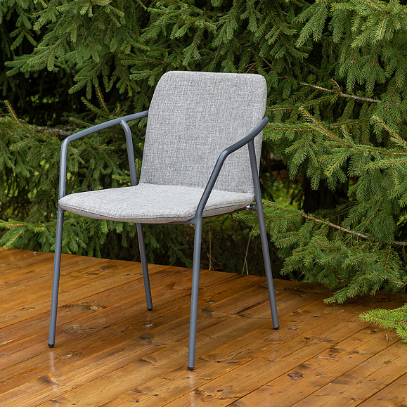 Марокко стул из текстилена nanotex, алюминиевый каркас, цвет серый фото 1