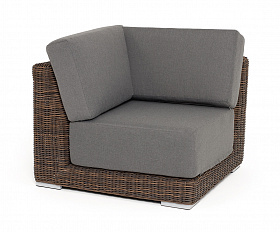 Капри модуль диванный угловой с подушками, цвет коричневый