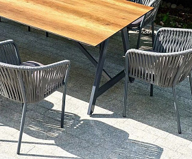 Плетеный стул Бордо 4SIS из роупа (веревки), цвет серый