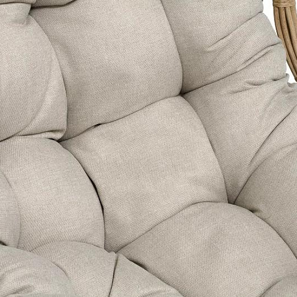 Подвесное кресло Венеция 4SIS из искусственного ротанга, цвет соломенный с бежевой подушкой фото 3