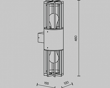 Настенный светильник (бра) Barrel Maytoni O453WL-02GF цвет Графит