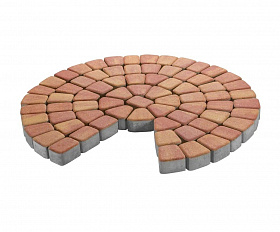 Тротуарная плитка 342 механический завод Классика круговая ColorMix 60мм Милан