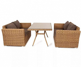 Обеденная группа Мокко 4SIS из искусственного ротанга, цвет соломенный