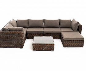 Лунго трансформирующаяся лаунж-зона из искусственного ротанга (гиацинт), цвет коричневый