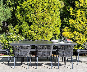 Плетеный стул Милан 4SIS из роупа (веревки), цвет темно-серый