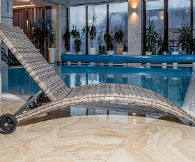 Шезлонг Agata Royal Family из искусственного ротанга, цвет серый