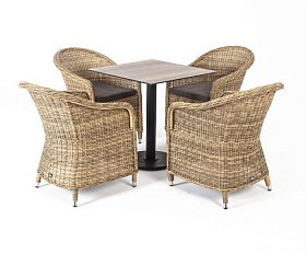 Обеденная группа Каффе 4SIS на 4 персоны, цвет соломенный