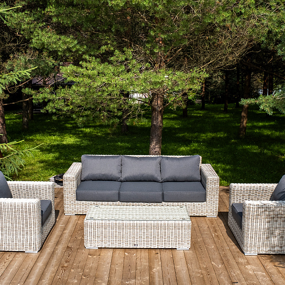 Боно лаунж-зона из искусственного ротанга, цвет бежевый фото 2