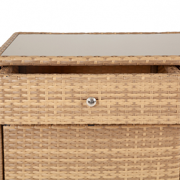 Мальта тумба плетеная из искусственного ротанга, цвет соломенный фото 2