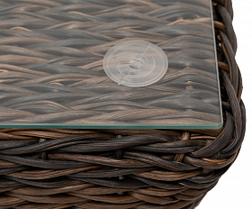 Капучино журнальный столик из искусственного ротанга (гиацинт), цвет коричневый