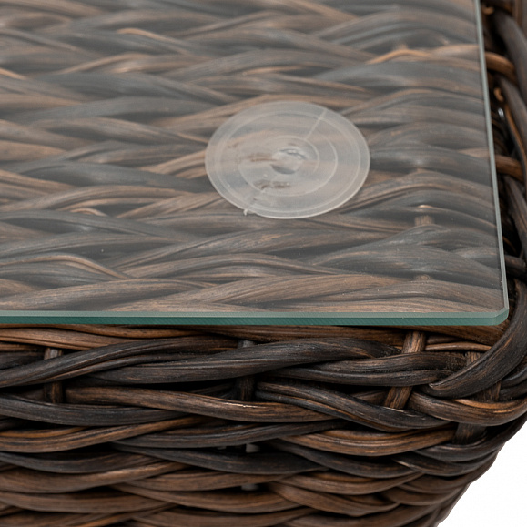 Капучино журнальный столик из искусственного ротанга (гиацинт), цвет коричневый фото 5
