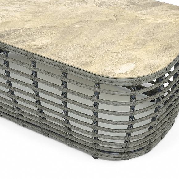 Ницца журнальный столик из искусственного ротанга, цвет серый фото 4