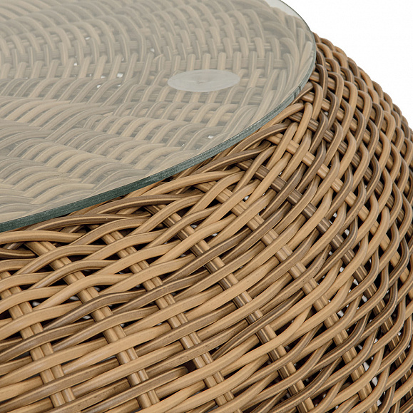 Барселона журнальный столик из искусственного ротанга, цвет соломенный фото 2