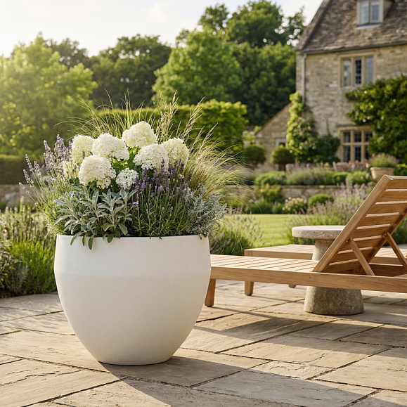 Кашпо Concretika Гира D50H43 Снежный фото 1